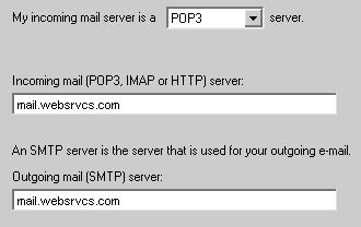 Outlook Express Server Information